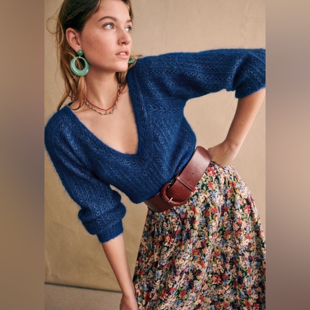 Sézane Alicia Skirt in Fall is Blooming (Size 4/36)